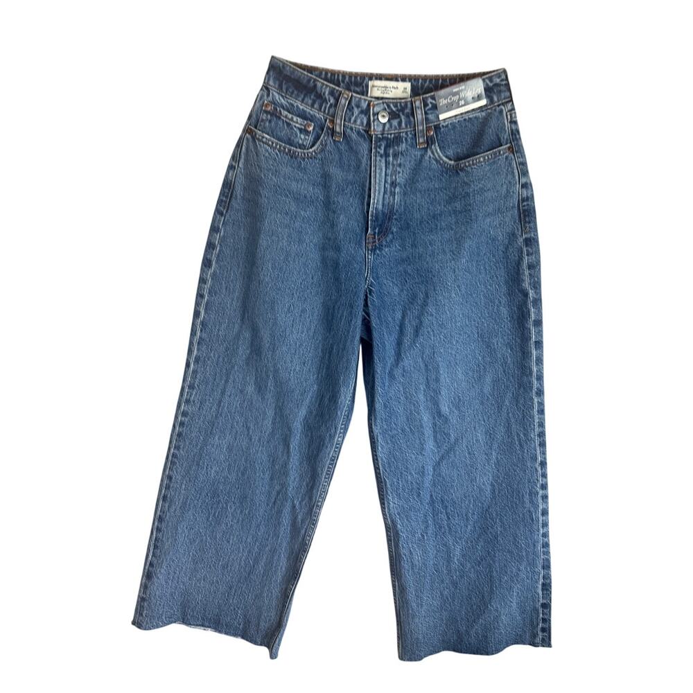 Abercrombie & Fitch The Crop Wide Leg Curve Love High Rise Medium Jeans 26